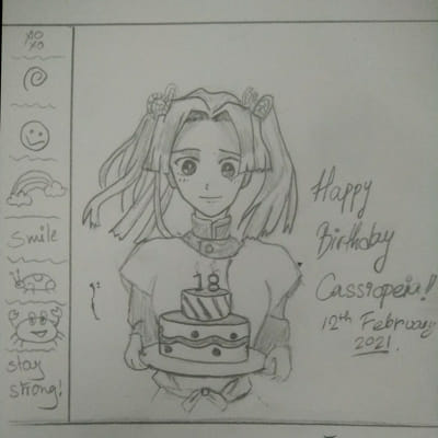 Happy birthday drawing by AriElGatoMapache on DeviantArt