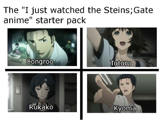Steins;Gate Starter Pack | Anime Memes Collection [As A Group] | Quotev