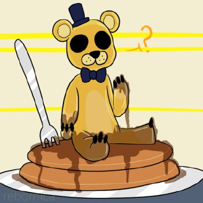 Adorable close-up of a smiling golden freddy puppet