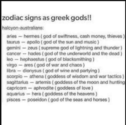 Greek Gods Zodiac Sign Memes Quotev