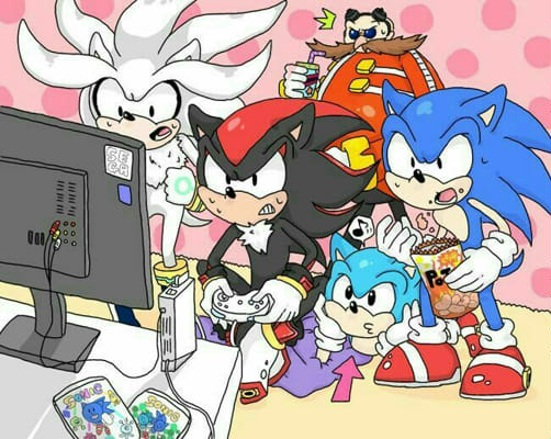 Sonic y shadow silver