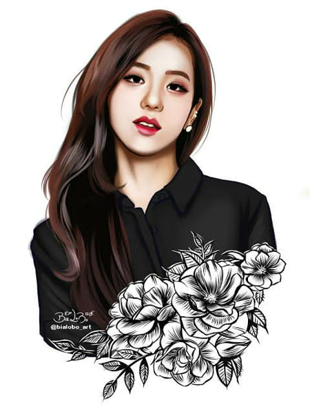 My drawing of Jisoo from BLACKPINK 🌸 : r/drawing