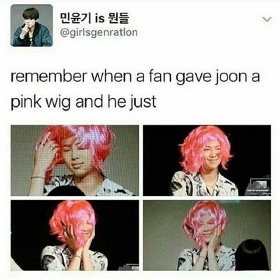 Pink wig clearance meme