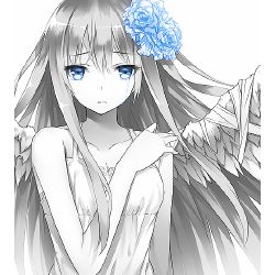 Anime Angel Girl With White Hair And Blue Eyes