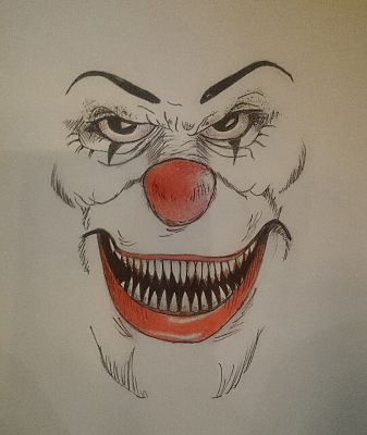 Glitter Evil Clown Halloween Mask | Black and White Clown Costume Mask