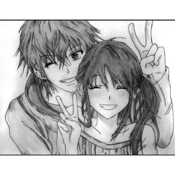 anime couple drawings in pencil