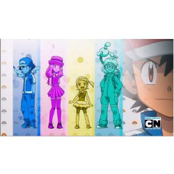 Pokémon XYZ kalos family. ASH, Serena, Clemont, and Bonnie