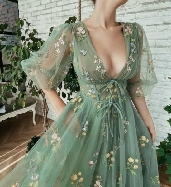 lulus green floral dress Dainty Green Fairycore Dress Ethereal Essence Dress green fairy dress main image 1