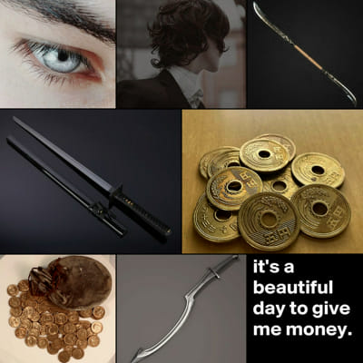 Photo college with various items related to Shūsaka Ginyoku
