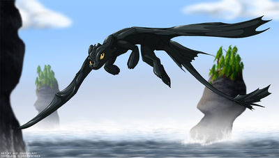 night fury dragon flying