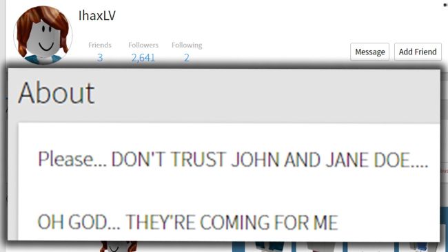 JOHN DOE IS MESSAGING ME! (Roblox) 
