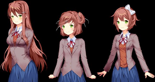 Doki Doki Literature Club has a female character with big breast, doki doki  characters 