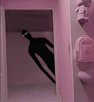 Kitty in Kitty's level/house (level 974) is literally just a picture of  slenderman. I drew red rings so you can clearly see that it's the same  picture. : r/backrooms