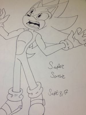 Super Sonic Drawing : r/SonicTheHedgehog