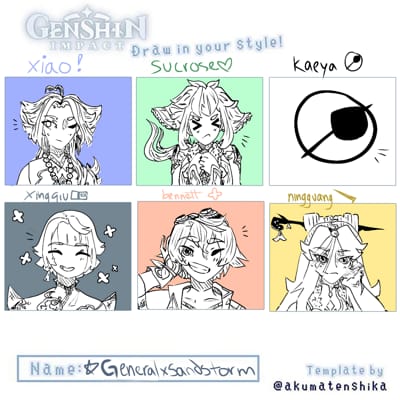 Genshin Drawing Prompt Aether S Art Book One