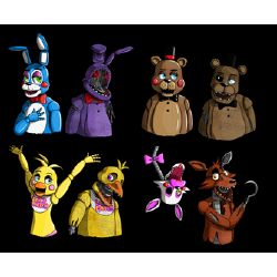 WITHERED FREDDY, WITHERED CHICA, WITHERED BONNIE, WITHERED FOXY E