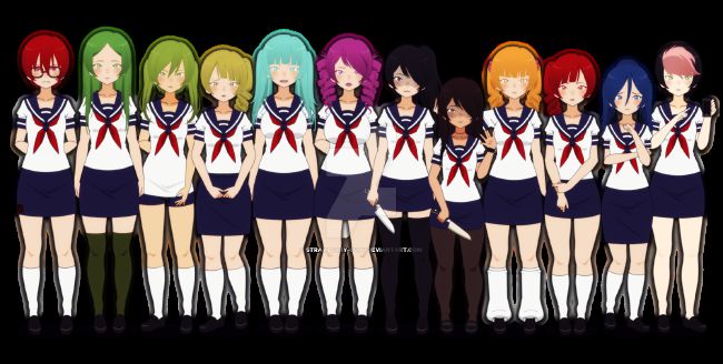 all yandere simulator main characters with namnes