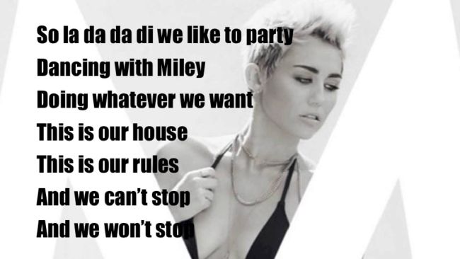 We Can T Stop By Miley Cyrus Random Song Lyrics