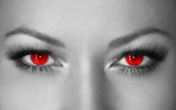 Her red eyes glared at... 