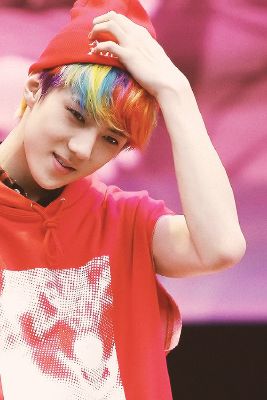 sehun rainbow hair photoshoot