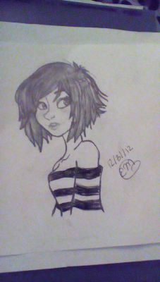Girl With Short Hair Stripped T Shirt It S A Hobby Drawing And Sketches Taking Requests,Simple Parrot Line Drawing