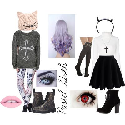 pastel goth outfits polyvore