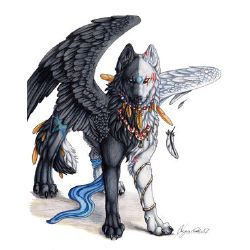 winged demon wolf