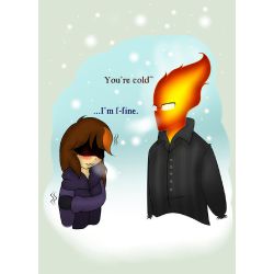 Heart of fire. (Grillby X Reader)