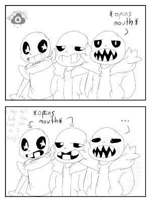 What If Underswap Undertale And Underfell Sans Can Open Their Mouths Small Sketch Art Book