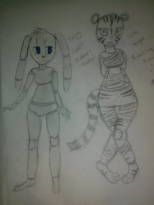 Rabbey And Tipsy Fnaf Me And My Art - how to draw roblox bacon hair youtube roblox drawings