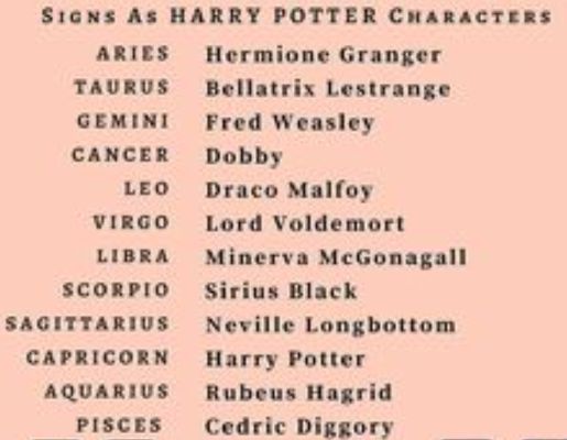 The Signs As Harry Potter Characters Zodiac Funnies