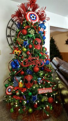 Decoration Xmas Tree Ornament Decor Avengers Captain America vs Black Widow BE