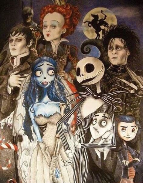 tim burton characters drawings