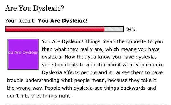 Are You Dyslexic Quiz