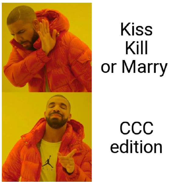 Kiss Kill or Marry CCC edition Survey