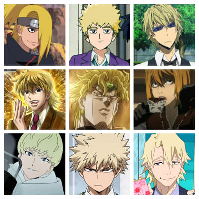 AI Art Generator: Curly blonde anime male