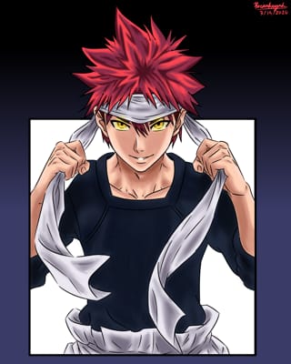 Food Wars Soma Yukihira V-neck T-shirt Officially Licensed 