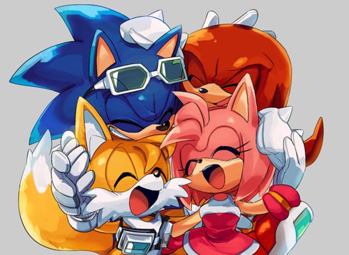 you're my friend, right? — Sonic and Shadow on either side of silver  kissing