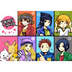 Digimon Frontier Tommy, Zoe, J.P., Takuya, Koji and Koichi