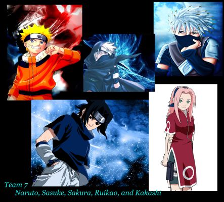 Team 7 drawn eyes Naruto, Sakura, Sasuke, Kakashi ❤️❤️❤️