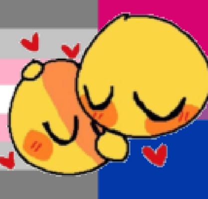 demigirl bisexuals, random cursed cute emoji pride pfps i made