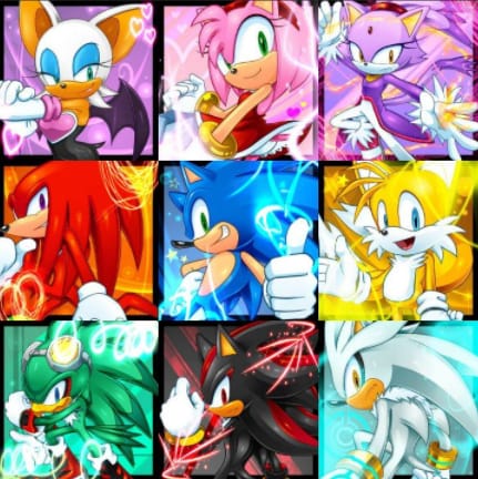 Sonic, metal sonic, tails, shadow, blaze, knuckles, cream, silver