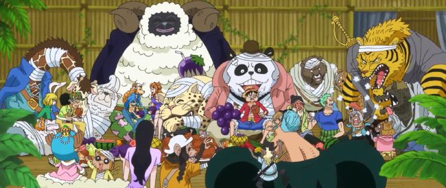One Piece - Wanda tells the Straw Hats what happened recently on Zou,  including the battle with Jack and the fate of the minks. The Straw Hats  visit Cat Viper. One Piece