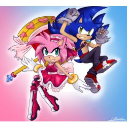 Amy Rose y Sonic - Sonamy - Kiss awwww