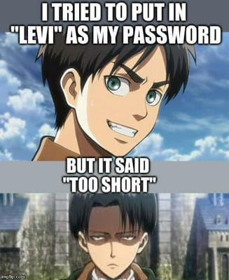 Levi Ackerman Funny Meme  Anime memes funny, Anime funny, Anime memes