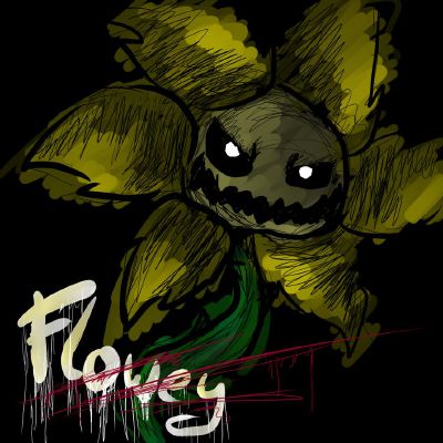 DETAIL NOTES:  Flowey the flower, Undertale art, Undertale flowey