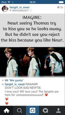 No Kissing Newt Newt Thomas Brodie Sangster Imagines Quotev