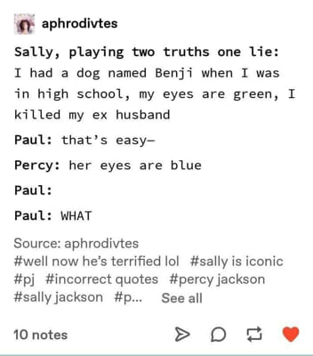 Two Truths And A Lie Riordanverse Memes 2