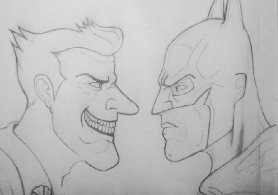 batman and joker drawing