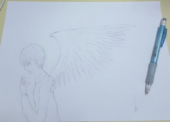 drawings of anime boy angels